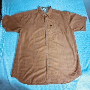 The North Face A5 Series Shirt Men 2XL Orange Check Short Sleeve